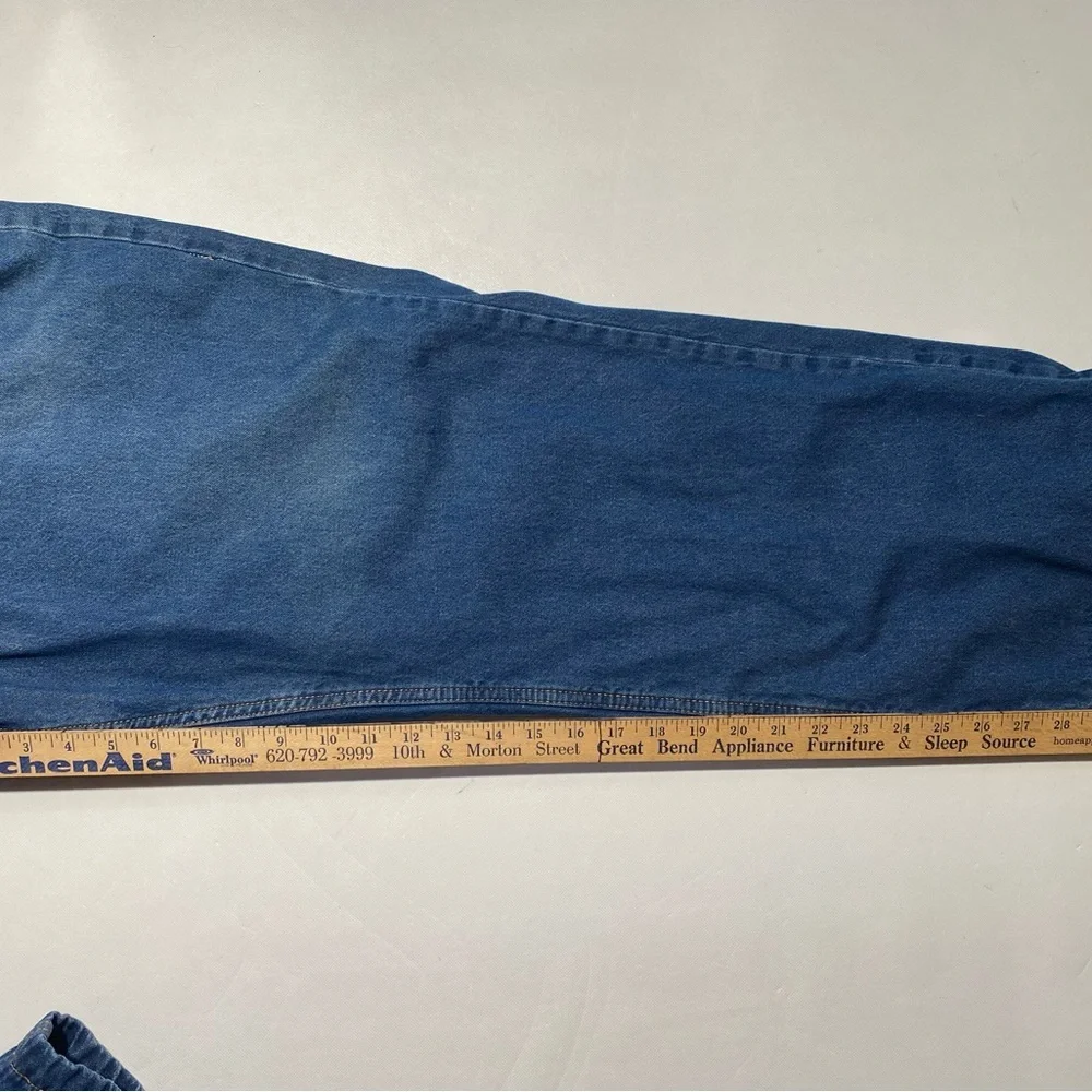 GOOD- Size 42L Mens Habands Ice House Flannel Lined Pants Warm Insulated Blue